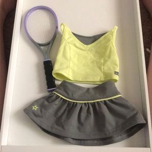 American Girl doll tennis outfit with racket